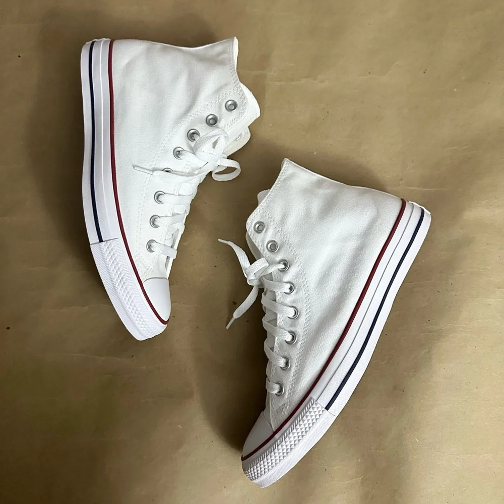 NEW Converse Chuck Taylor All Star White Canvas High Top Sneakers Sz M8.5/W10.5 - Picture 8 of 8